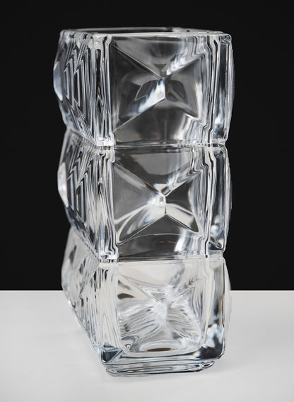 Rectangular Crystal Look Glass Vase Decor Jamali Garden