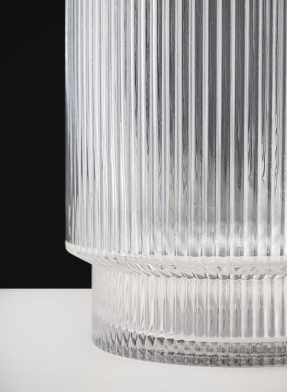 11in Tall Pleated Glass Cylinder Decor Jamali Garden