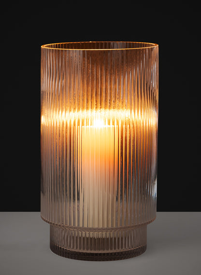 11in Tall Pleated Glass Cylinder Decor Jamali Garden