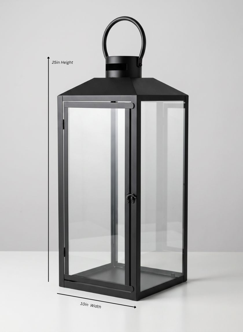 Black Monterey Lantern Decor Jamali Garden Black 25in Tall EACH
