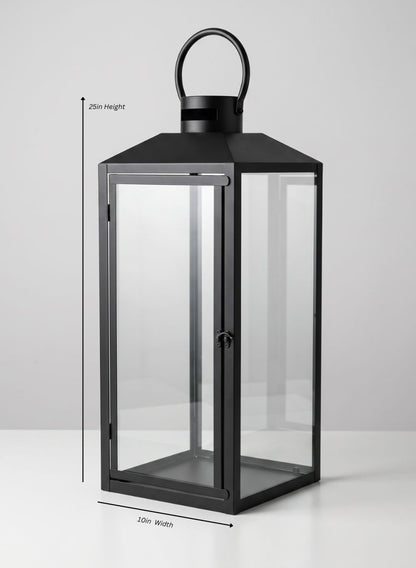 Black Monterey Lantern Decor Jamali Garden Black 25in Tall EACH