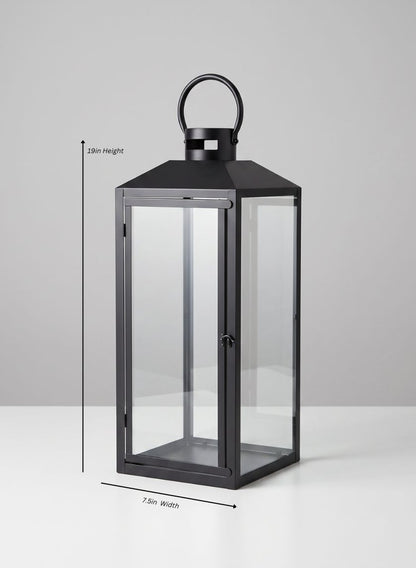 Black Monterey Lantern Decor Jamali Garden Black 19in Tall EACH