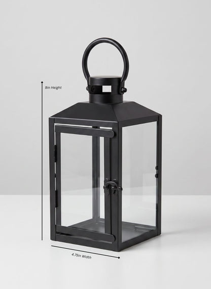 Black Monterey Lantern Decor Jamali Garden Black 9in Tall EACH