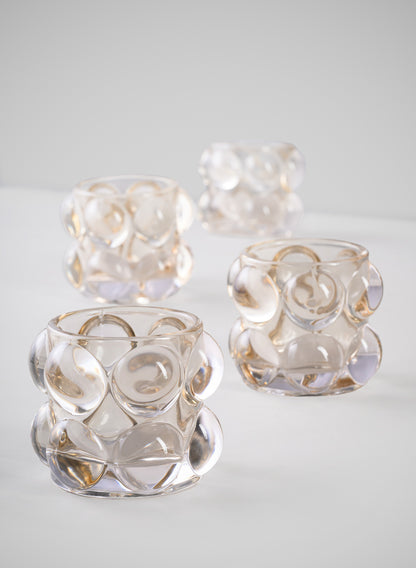 2.5in Tall Bijoux Tea Glass Light Holder, Set of 4 Decor Jamali Garden