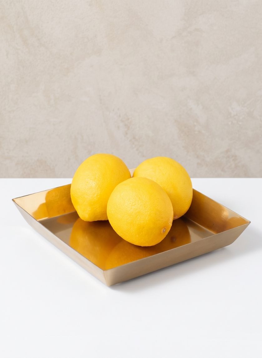 6in Square Le Mans Gold Metal Tray Decor Jamali Garden