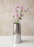 9in Tall Le Mans Silver Faceted Stainless Steel Vase Decor Jamali Garden