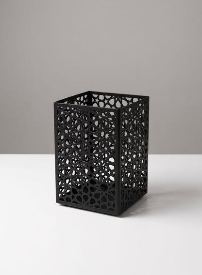 6in Tall Matte Black Moor Candle Holder Decor Jamali Garden