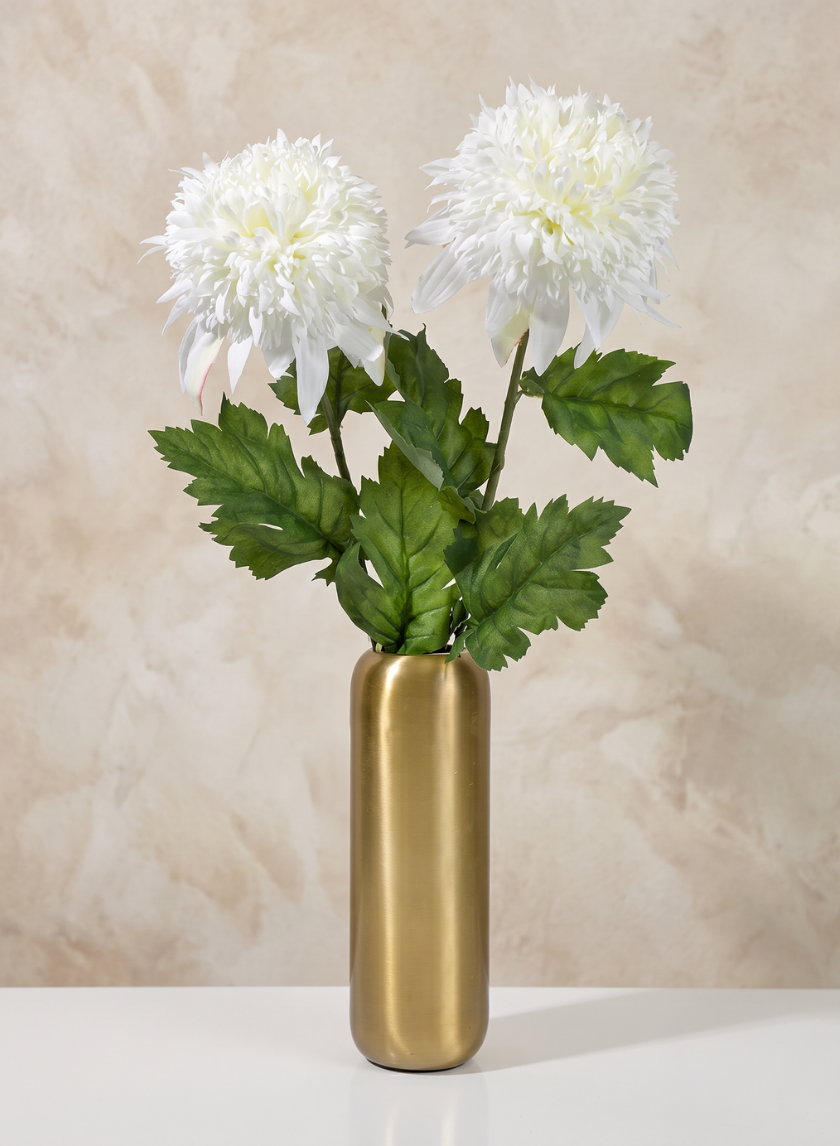 8.5in Tall Bretagne Matte Gold Steel Capsule Vase Decor Jamali Garden
