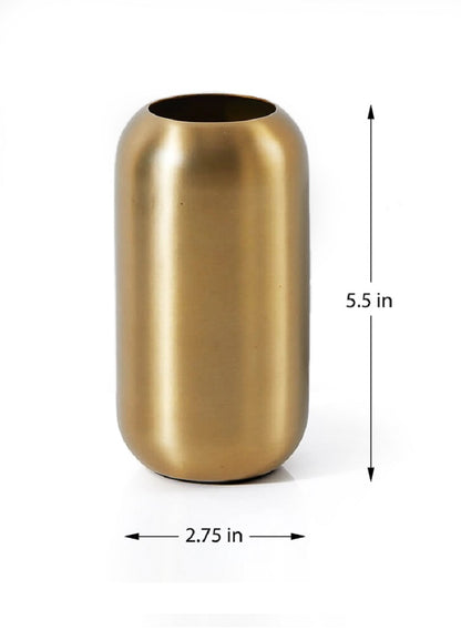 Bretagne Matte Gold Steel Capsule Vase Decor Jamali Garden Matte Gold 5.5in Tall EACH