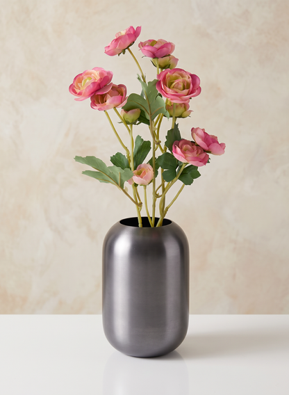 6in Tall Oviedo Stainless Steel Platinum Bullet Vase Decor Jamali Garden