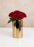 9in Tall Bamboche Stainless Steel Gold Cylinder Decor Jamali Garden
