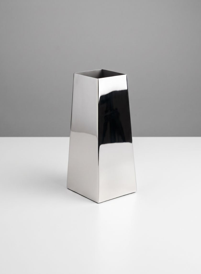 10in Tall Epoque Stainless Steel Deco Vase Decor Jamali Garden