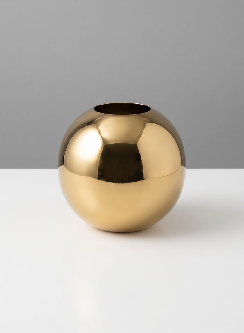 5in Wide Fluterie Gold Stainless Steel Fishbowl Decor Jamali Garden