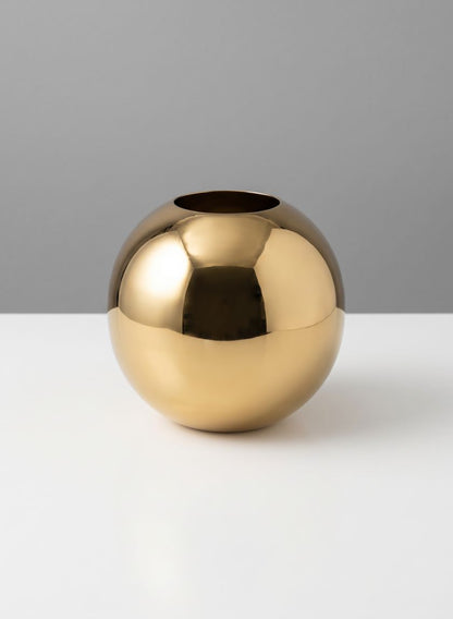 5in Wide Fluterie Gold Stainless Steel Fishbowl Decor Jamali Garden