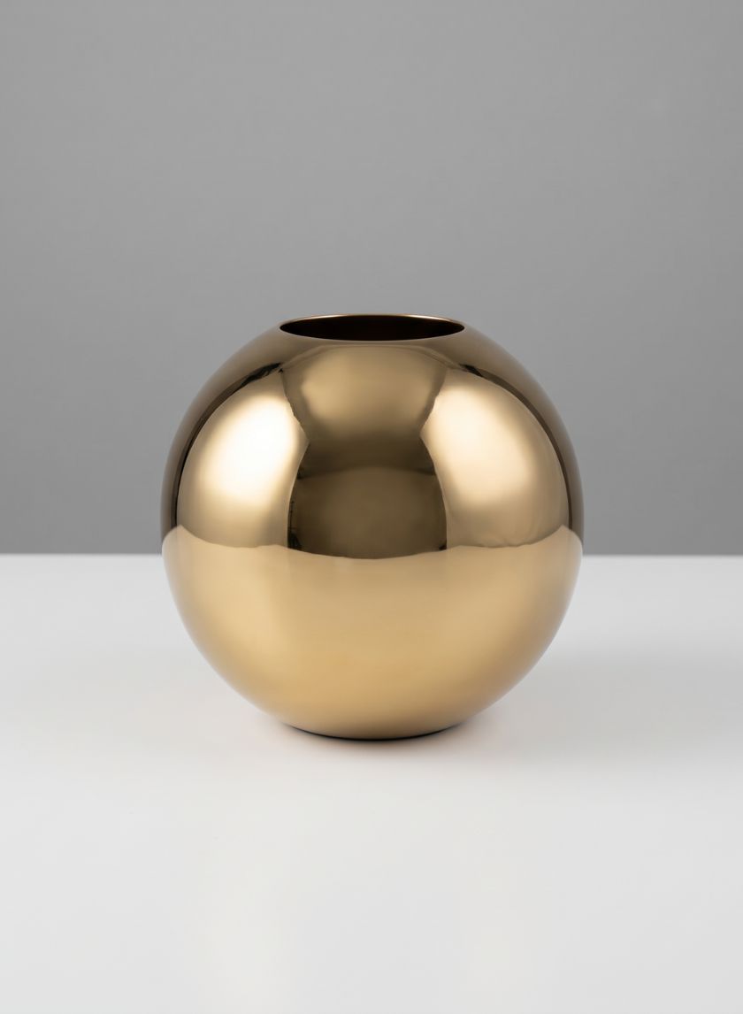 5in Wide Fluterie Gold Stainless Steel Fishbowl Decor Jamali Garden