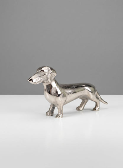 3.5in Tall Silver Dachshund Dog, Set of 2 Decor Jamali Garden