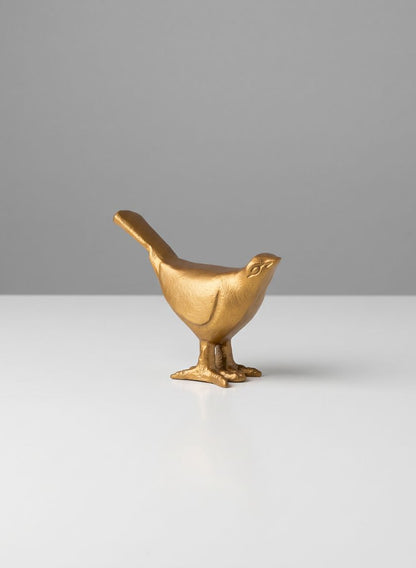 3.5in Tall Gold Deco Bird, Set of 2