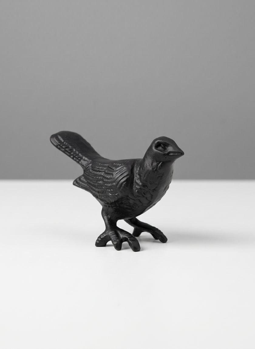 3.25in Tall Black Deco Bird, Set of 2 Decor Jamali Garden