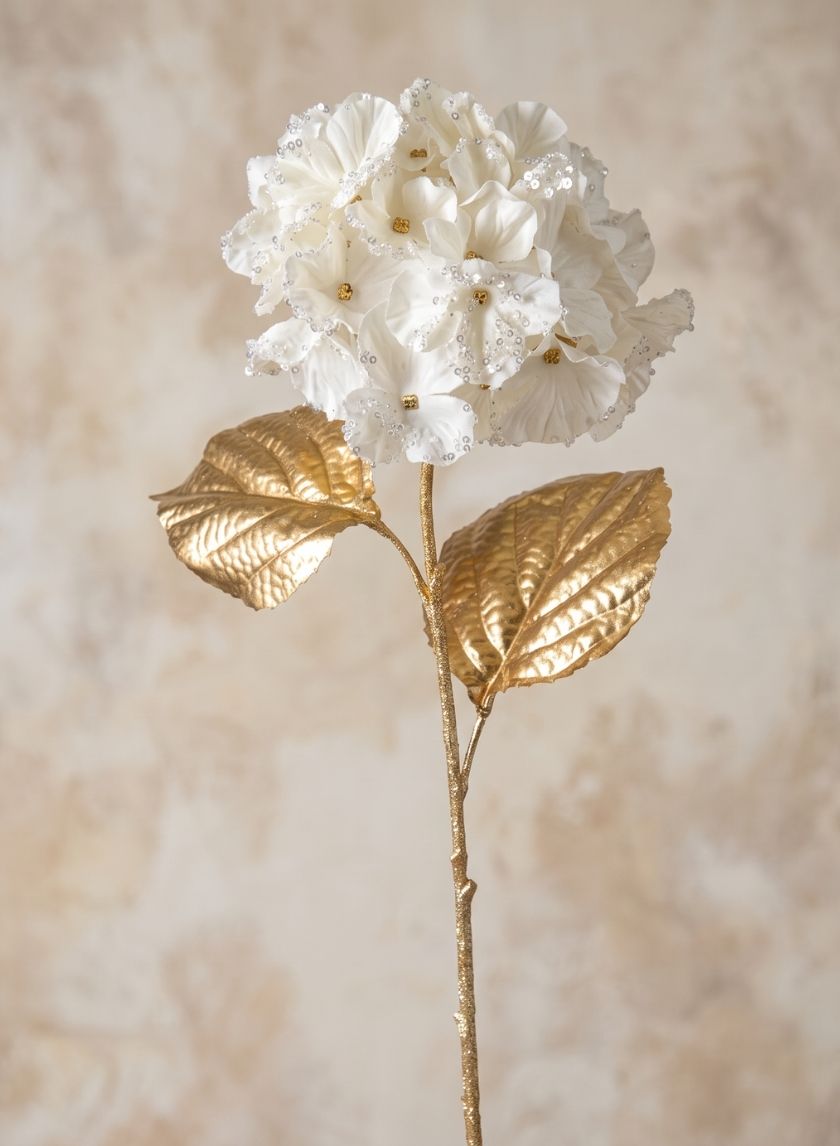26in Long White Hydrangea Spray Decor Jamali Garden