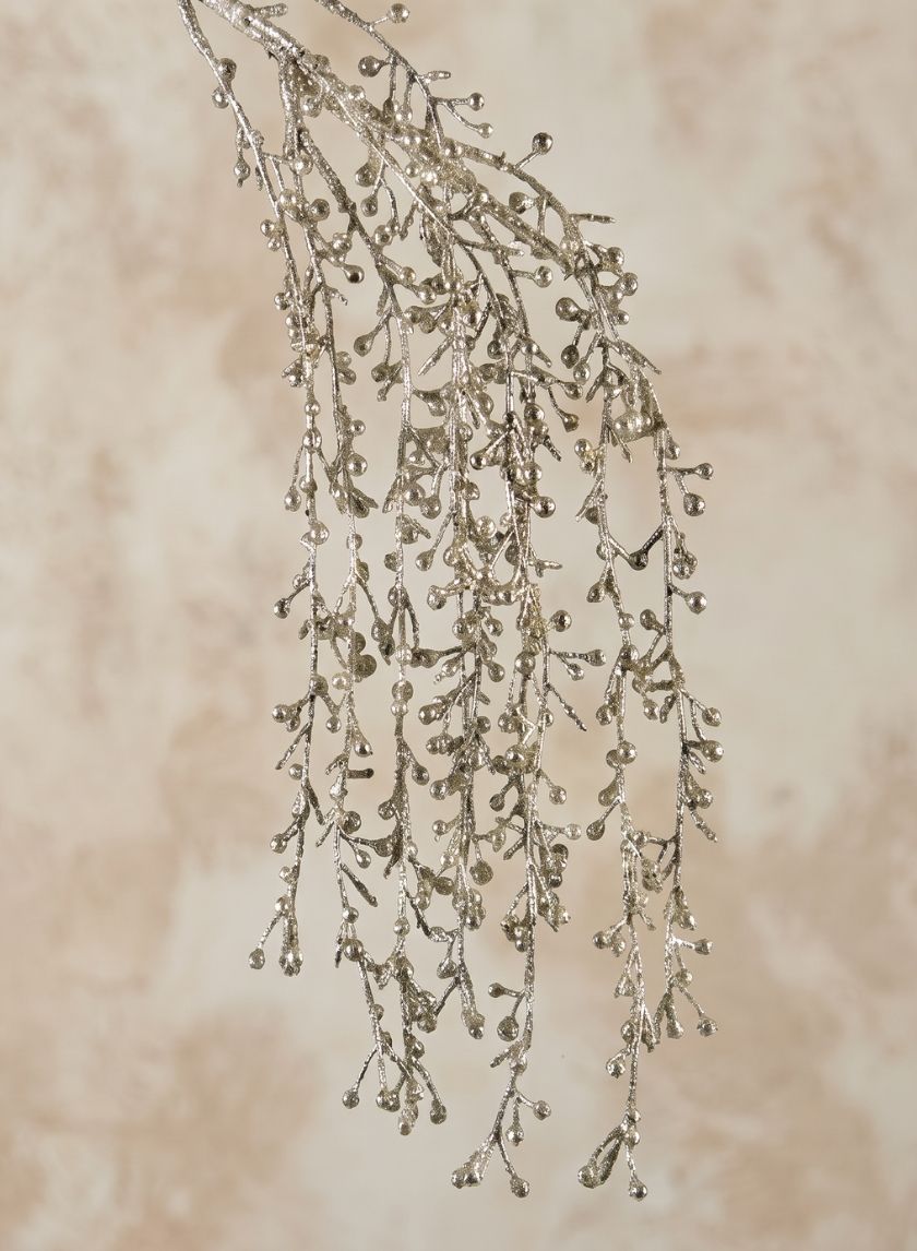 31in Long Champagne Glitter Berry Spray, Case of 12 Decor Jamali Garden