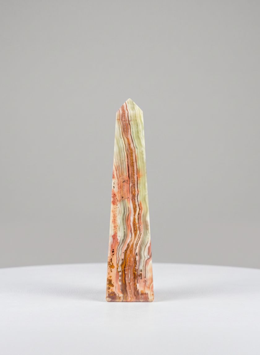 6in Tall Balochistan Green Onyx Obelisk Decor Jamali Garden