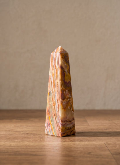 6in Tall Balochistan Green Onyx Obelisk Decor Jamali Garden