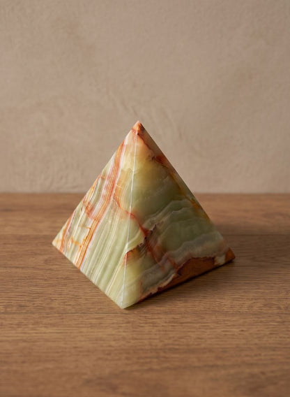 3in Pyramid Balochistan Green Onyx Decor Jamali Garden