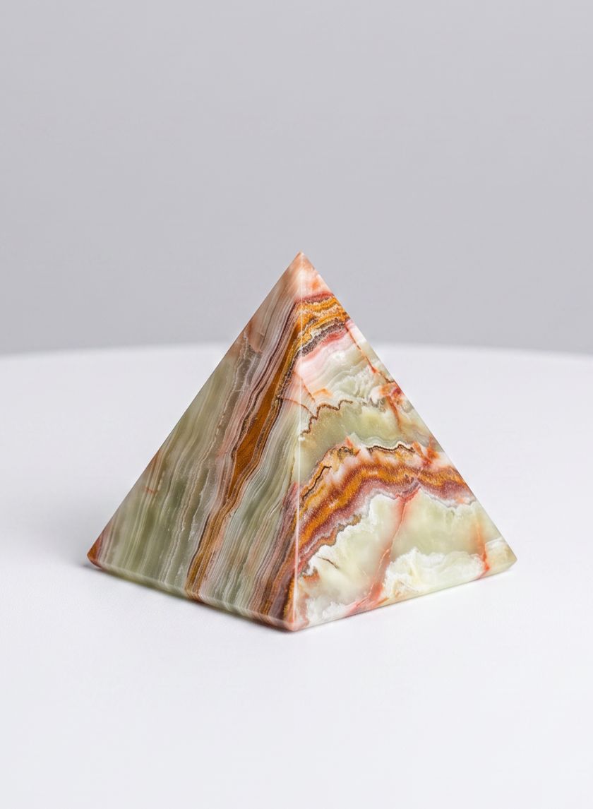 3in Pyramid Balochistan Green Onyx Decor Jamali Garden