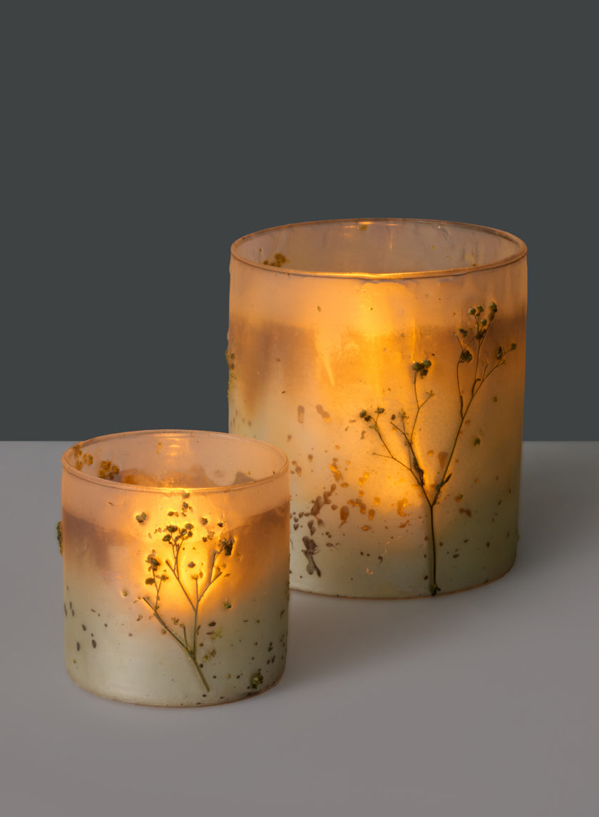 4 1/2 X 5in Cylinder with Flower