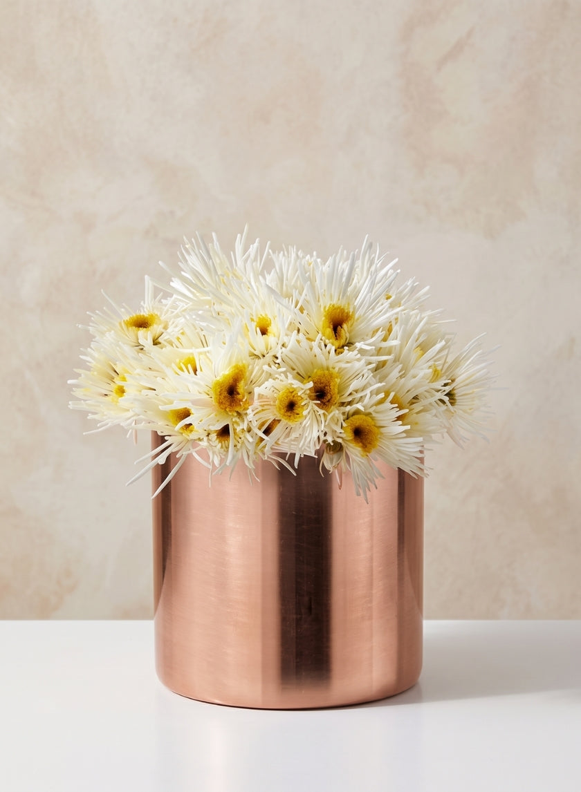 5in Tall Copper Plated Cylinder Vase Decor Jamali Garden