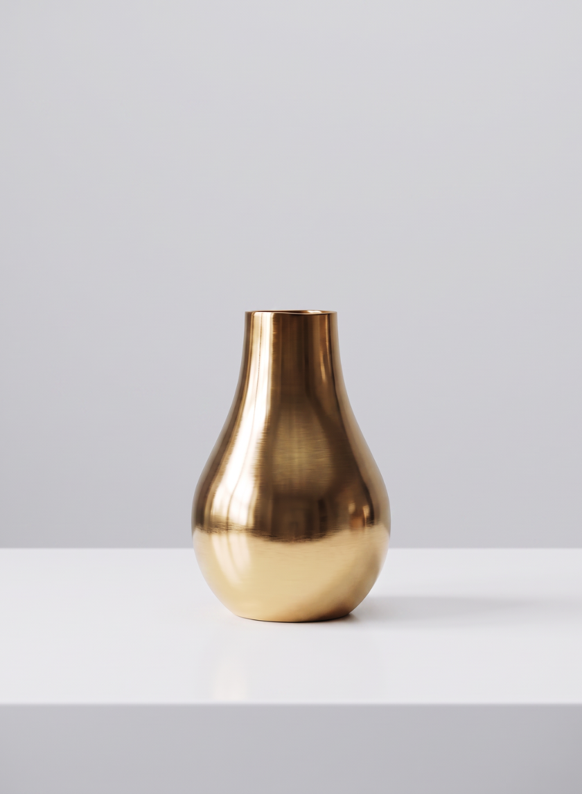 4in Tall Shiny Gold Bud Metal Vase, Set of 4 Decor Jamali Garden
