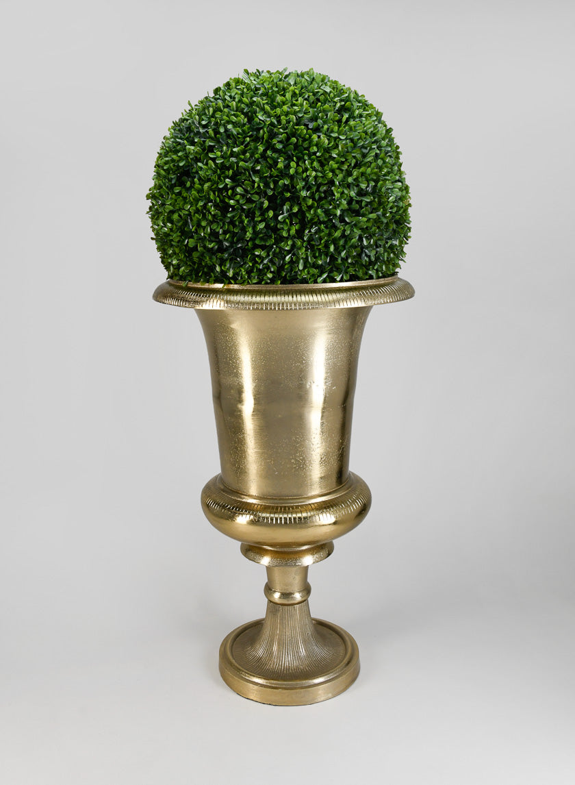 Old Gold Batiste Aluminum Urn Decor Jamali Garden