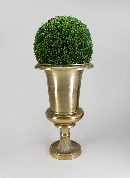 Old Gold Batiste Aluminum Urn Decor Jamali Garden