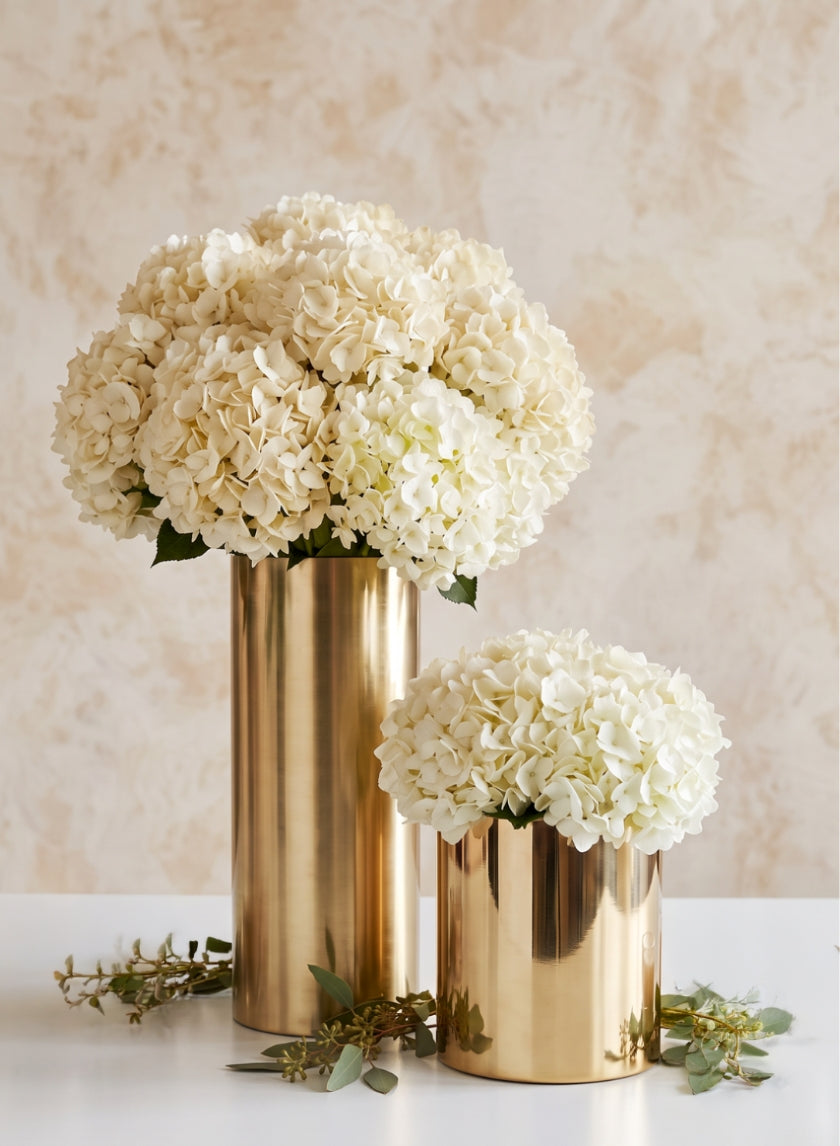 Gold Stainless Steel Cylinders Decor Jamali Garden