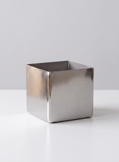 3in Polish Stainless Steel Cube Vase