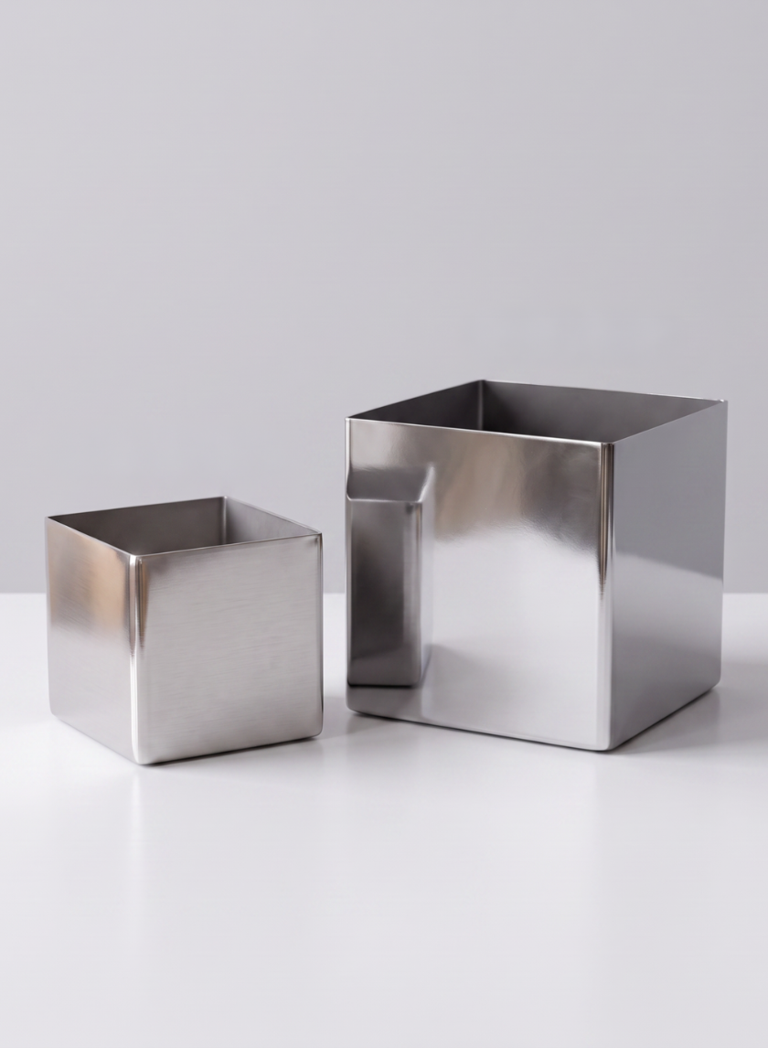 Stainless Steel Cube Vase Decor Jamali Garden
