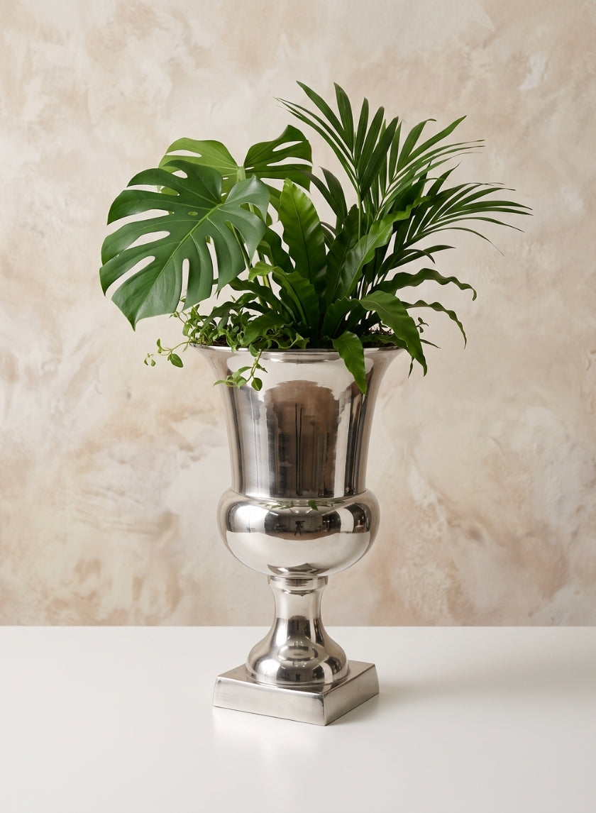 15.5in Tall Nickel Urn Decor Jamali Garden