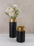 Narita Black and Gold Stainless Steel Vase Decor Jamali Garden
