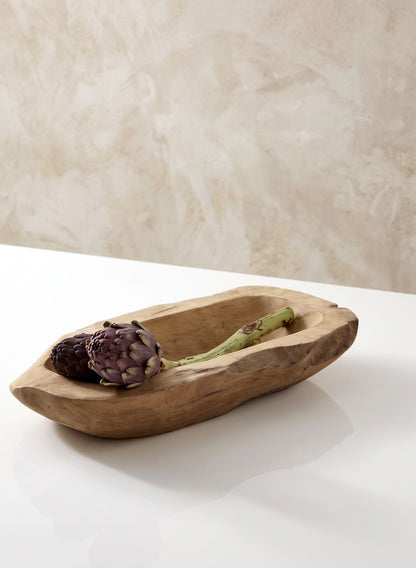 16in Long Teak Wood Bowl Decor Jamali Garden