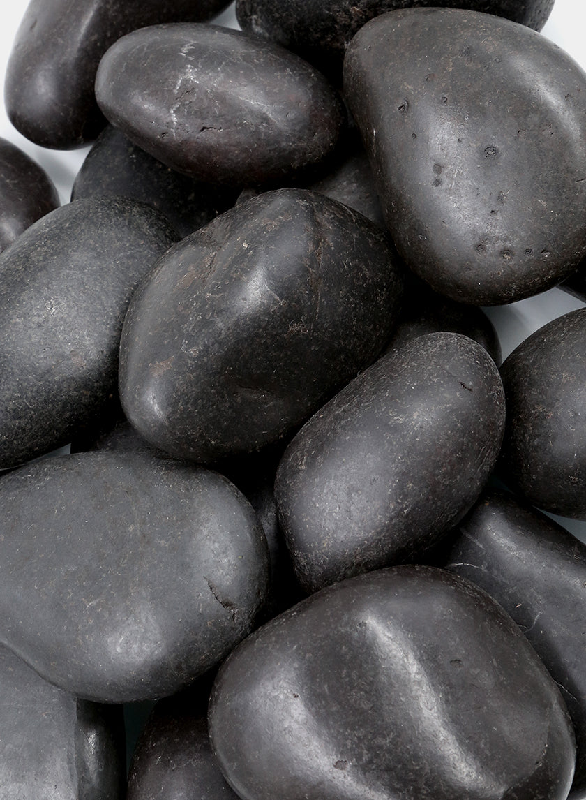 Black River Rock Pebbles Polished Black Pebbles For Landscaping Black