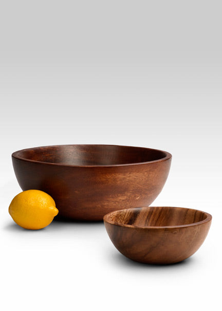Round Acacia Wood Bowls Decor Jamali Garden