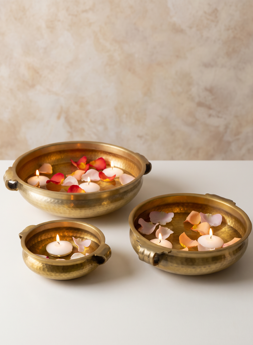 Gold Aluminum Urn Bowls Decor Jamali Garden