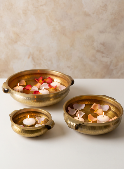 Gold Aluminum Urn Bowls Decor Jamali Garden