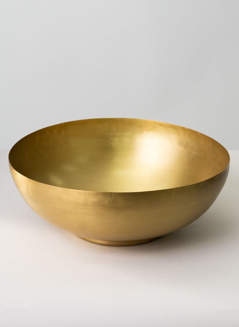 12in Wide Antique Raw Brass Bowl Decor Jamali Garden