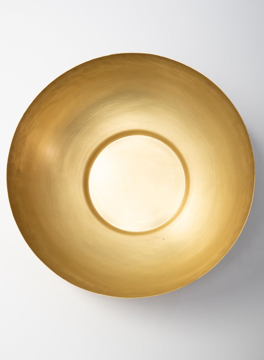 12in Wide Antique Raw Brass Bowl Decor Jamali Garden