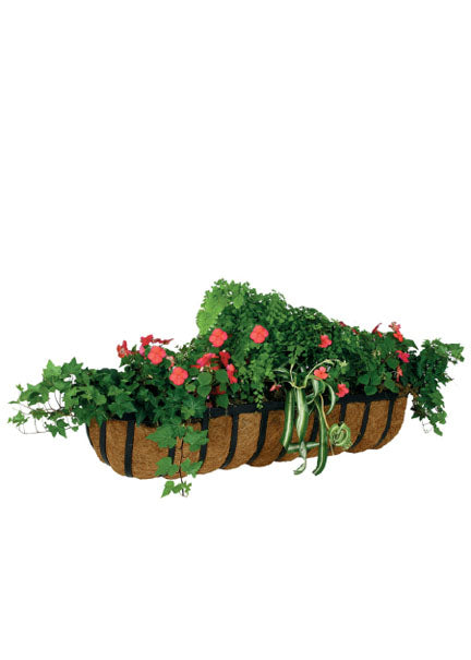 hanging planter with coco liner Gardman Forge 24" Wall Trough