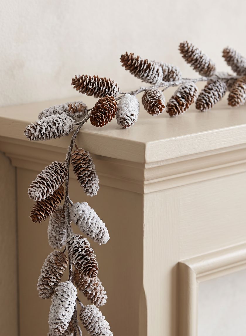 62in Long Snowy Pine Cone Garland, Case of 3 Decor Jamali Garden