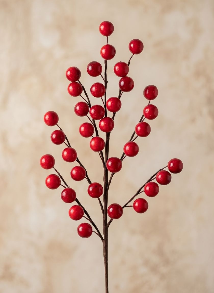 21.5in Long Large Red Berry Spray, Case of 12