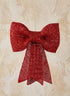 12in Long Red Glitter Bow Decor Jamali Garden