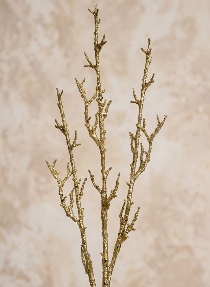44in Long Gold Glitter Branch Decor Jamali Garden
